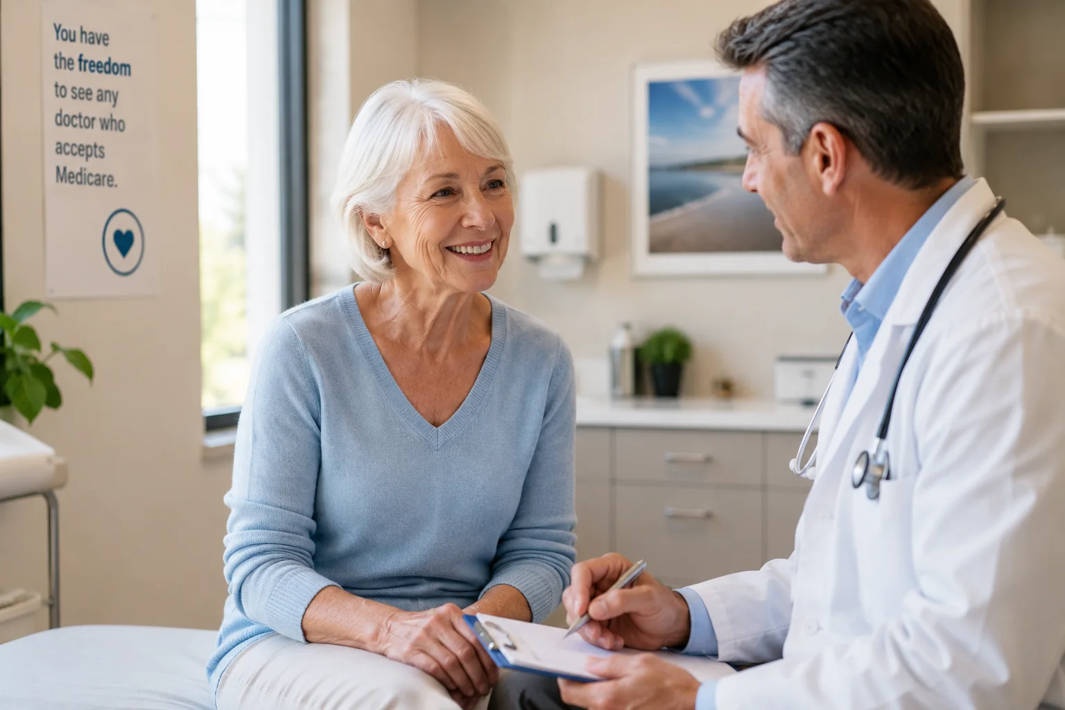 Senior woman visiting her doctor under Medicare Supplement coverage in Tulsa