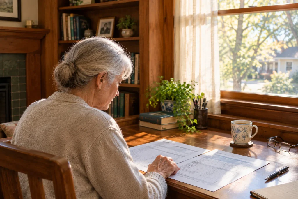 Senior reviewing her income against the 2026 Medicare IRMAA brackets.